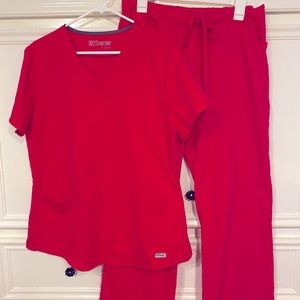 Coral Grey’s Anatomy scrub set